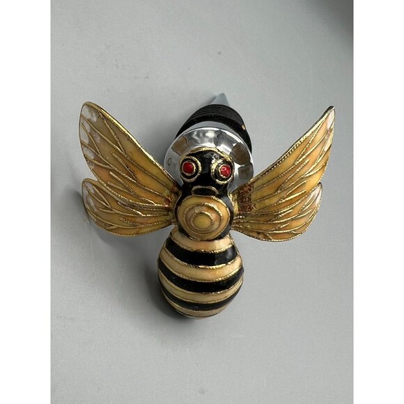 Pottery Barn Bee Wine Bottle Stoppers Enamel Amber Color Summer - Picture 4 of 16
